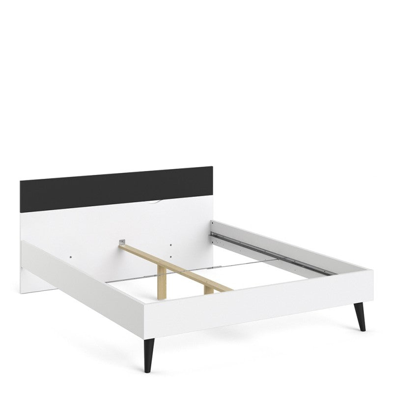 Oslo Bed 160 x 200 White Black Mat