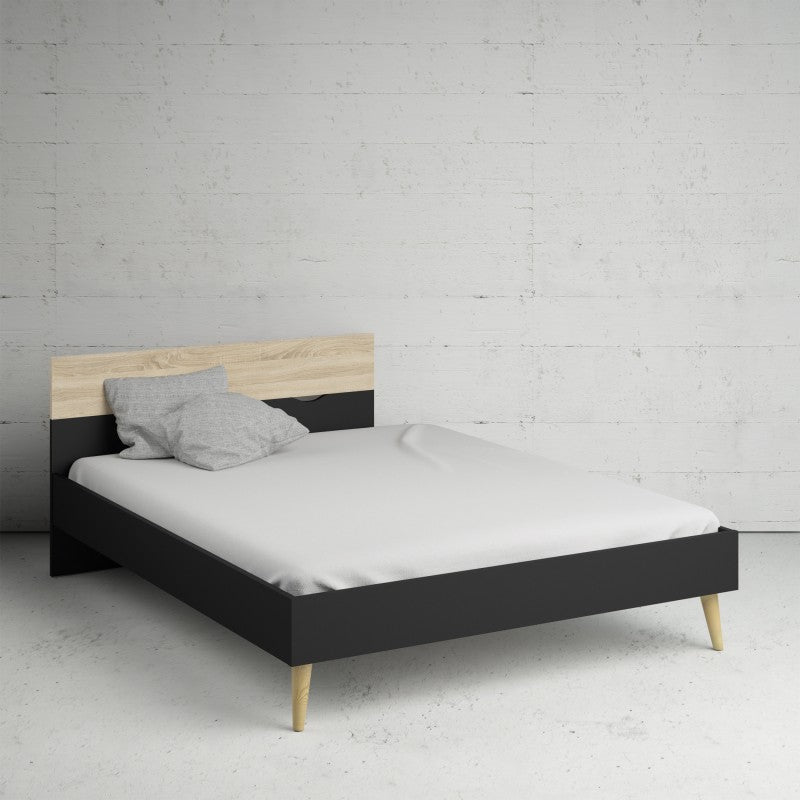 Oslo Bed 160 x 200 Black and Oak