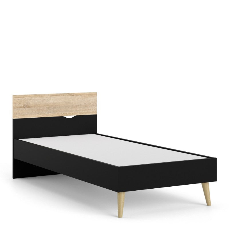 Oslo Bed 90 x 200 Black and Oak