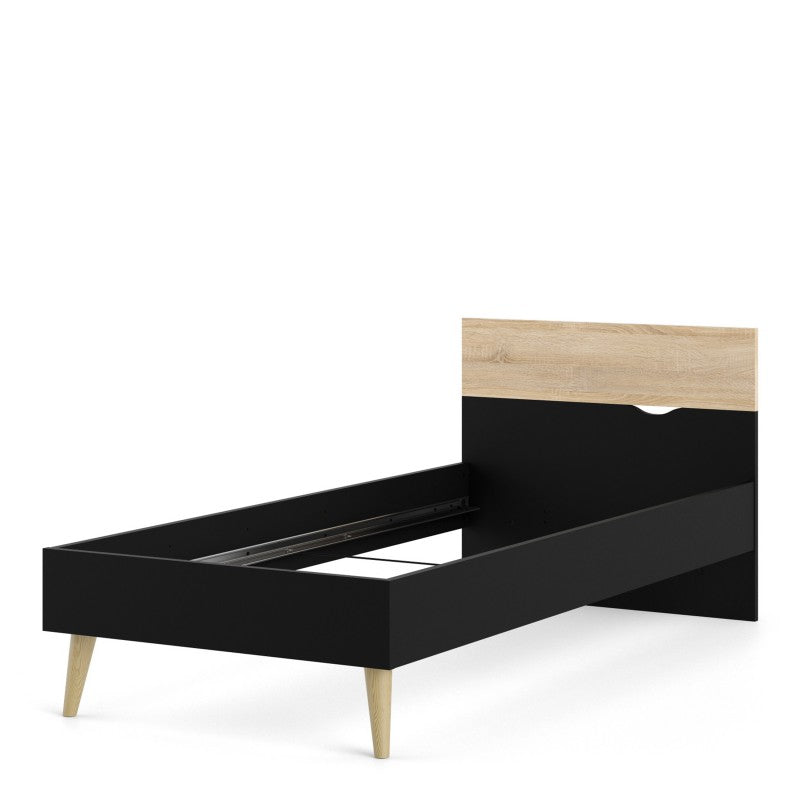 Oslo Bed 90 x 200 Black and Oak