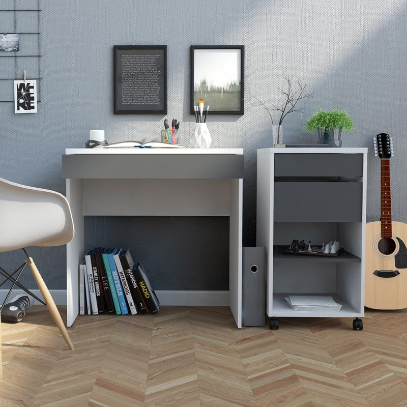 Function Plus Desk White Grey White Grey