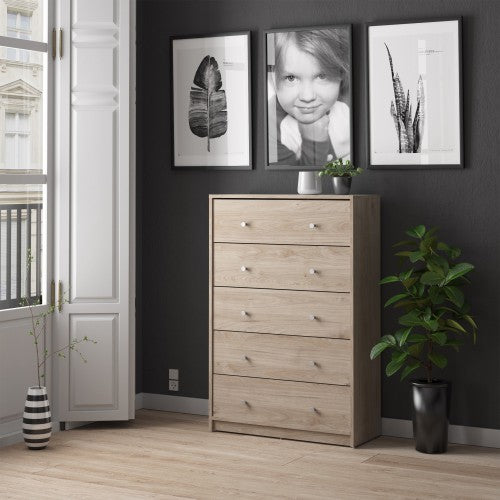 May Chest of 5 Drawers in Jackson Hickory