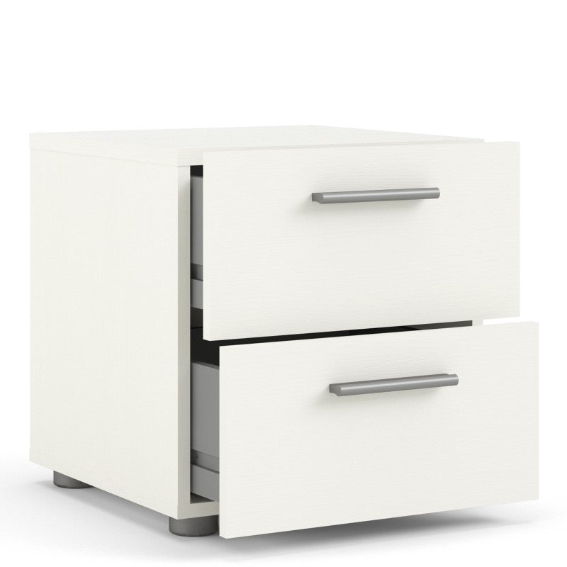 Pepe Bedside 2 Drawers in White woodgrain