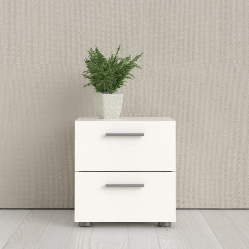 Pepe Bedside 2 Drawers in White woodgrain