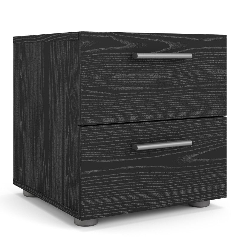 Pepe Bedside 2 Drawers in Black woodgrain