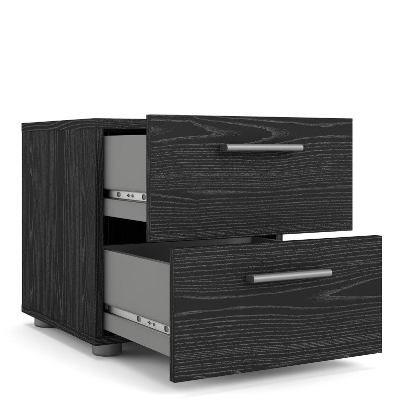 Pepe Bedside 2 Drawers in Black woodgrain