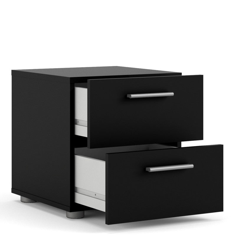 Pepe Bedside 2 Drawers in Black