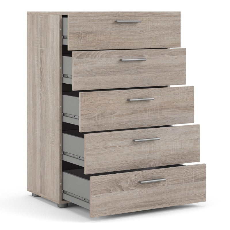 Pepe Chest of 5 Drawers in Truffle Oak