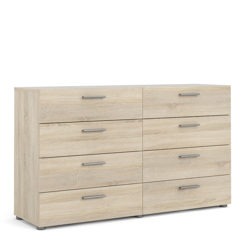 Pepe Wide Chest of 8 Drawers (4+4) in Oak