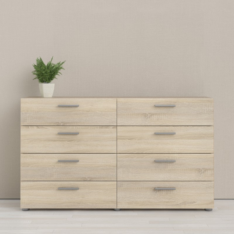 Pepe Wide Chest of 8 Drawers (4+4) in Oak