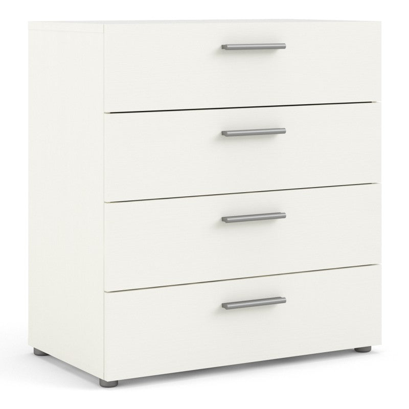 Pepe Chest of 4 Drawers in White Woodgrain