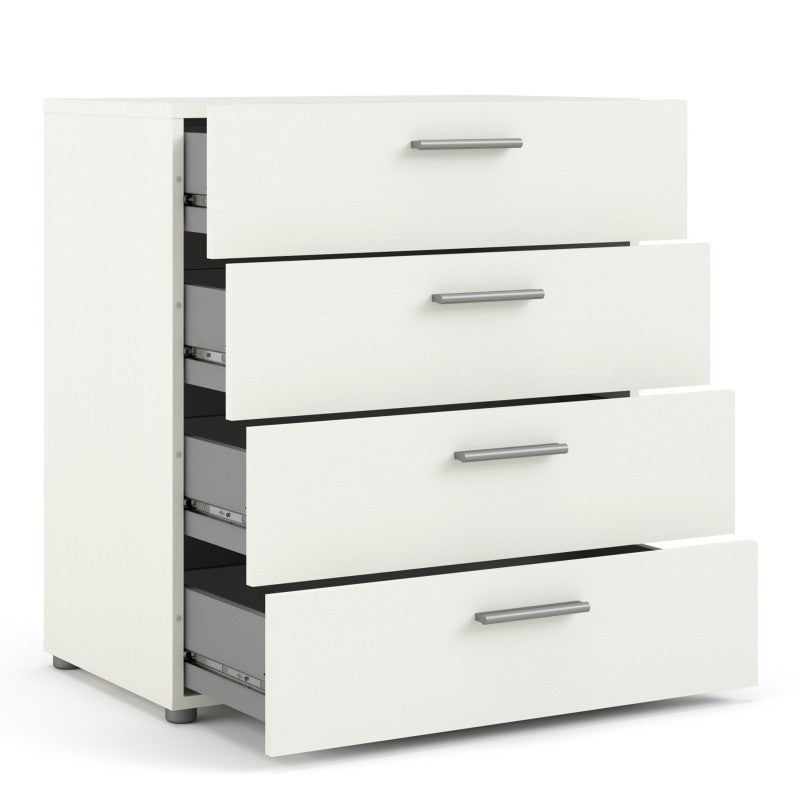 Pepe Chest of 4 Drawers in White Woodgrain