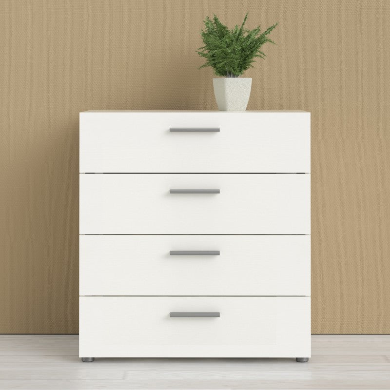 Pepe Chest of 4 Drawers in White Woodgrain