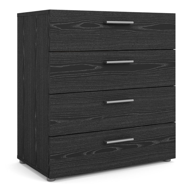 Pepe Chest of 4 Drawers in Black woodgrain