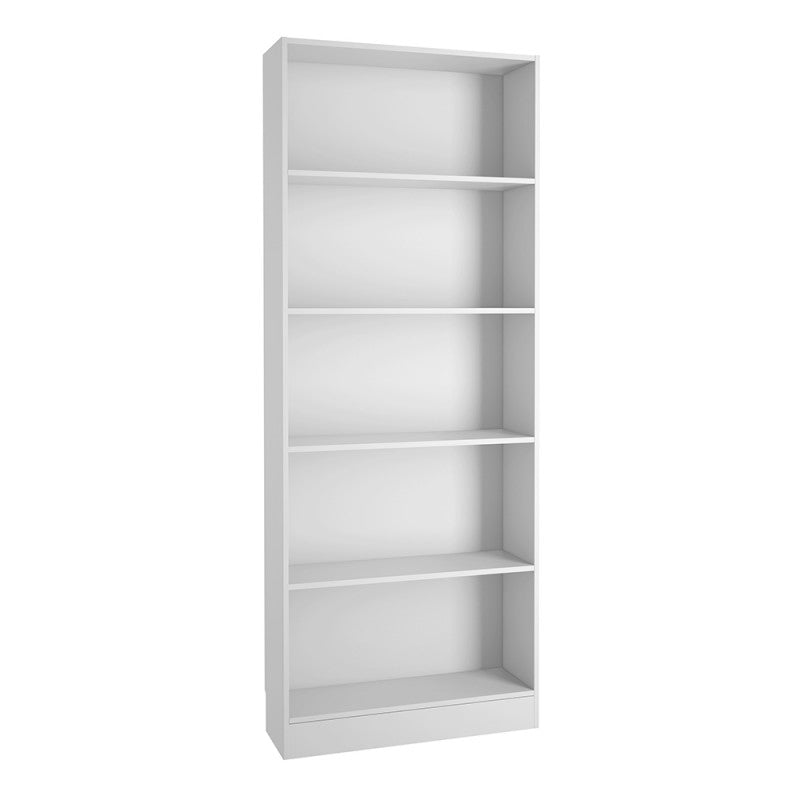 Basic Tall Wide Bookcase (4 Shelves) in White