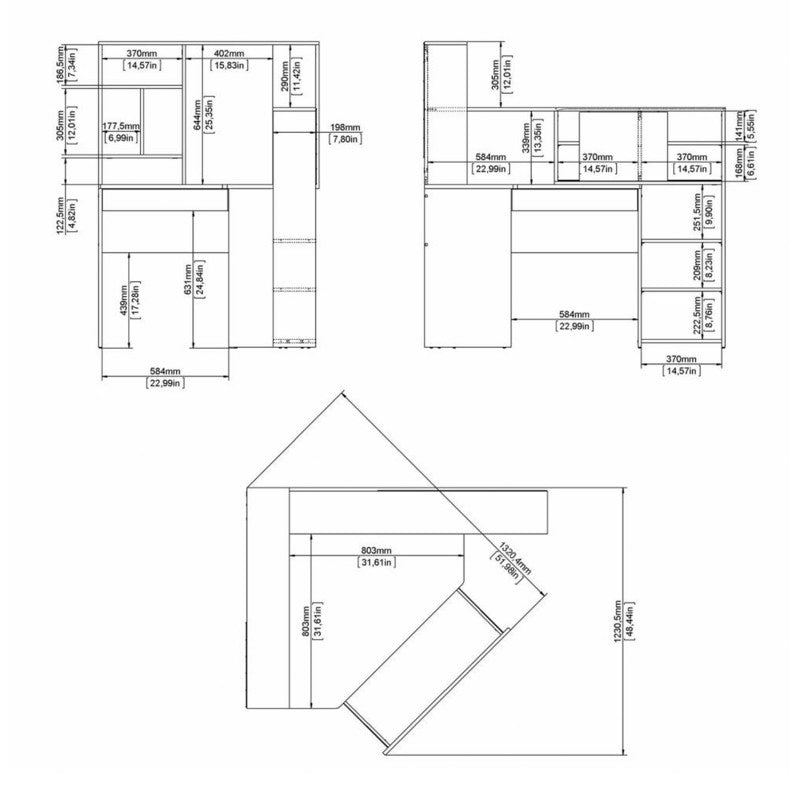 Function Plus Desk multi-functional unit 138x101xh141 cm