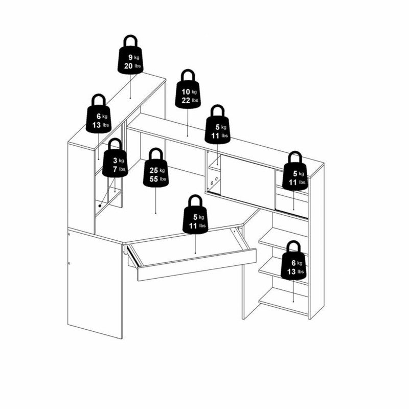 Function Plus Desk multi-functional unit 138x101xh141 cm