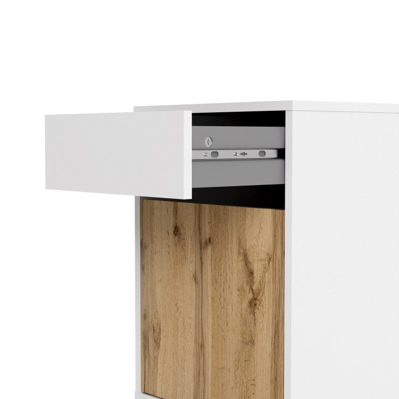 Function Plus Mobile cabinet in White and Wotan light oak