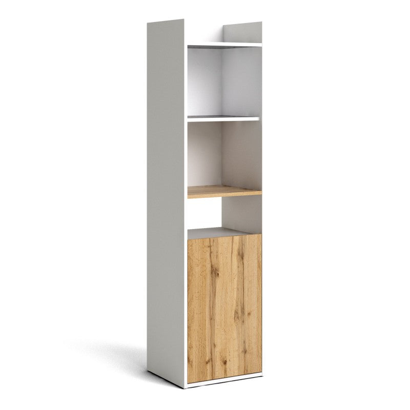 Function Plus Bookcase in White and Wotan light oak