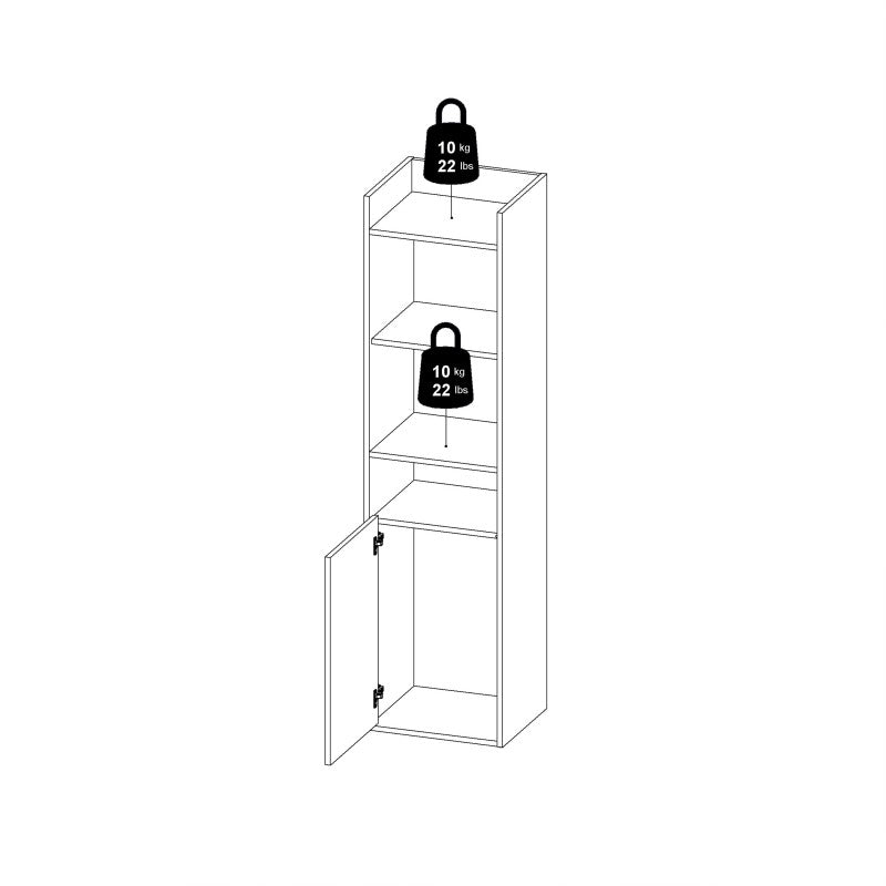 Function Plus Bookcase in White and Wotan light oak