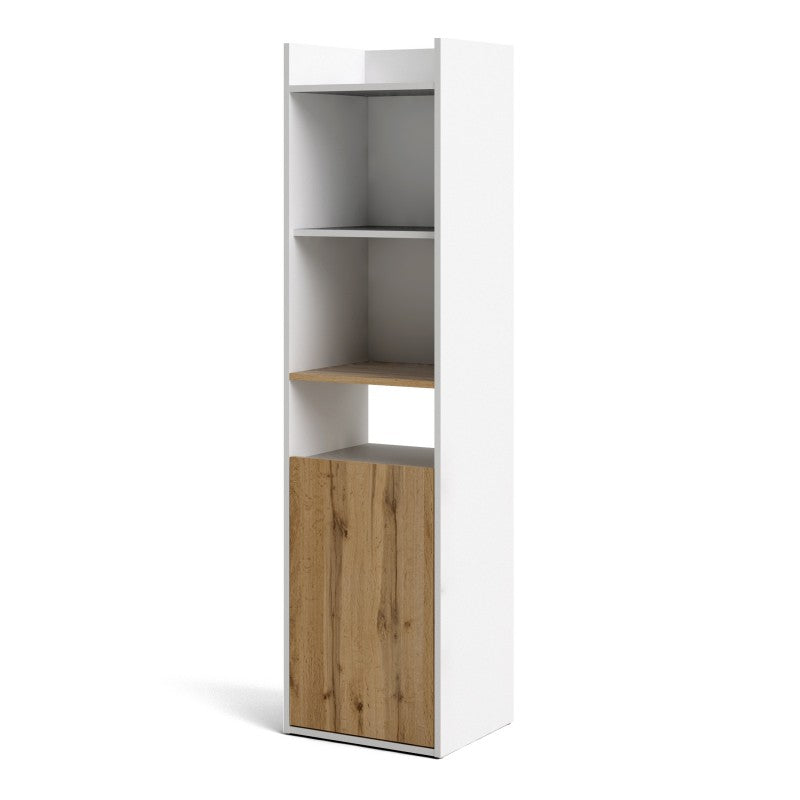 Function Plus Bookcase in White and Wotan light oak