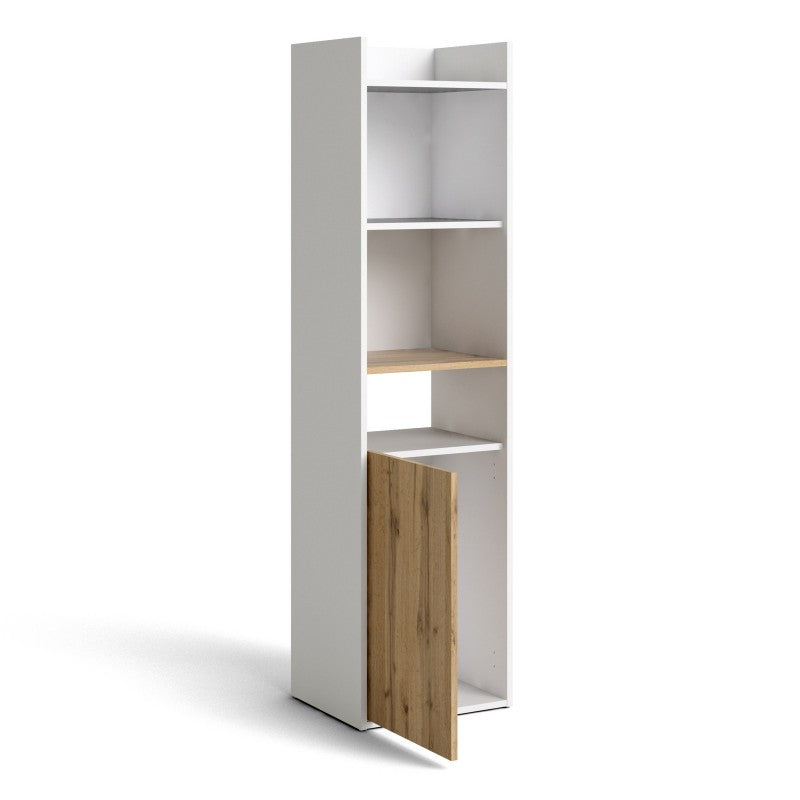 Function Plus Bookcase in White and Wotan light oak