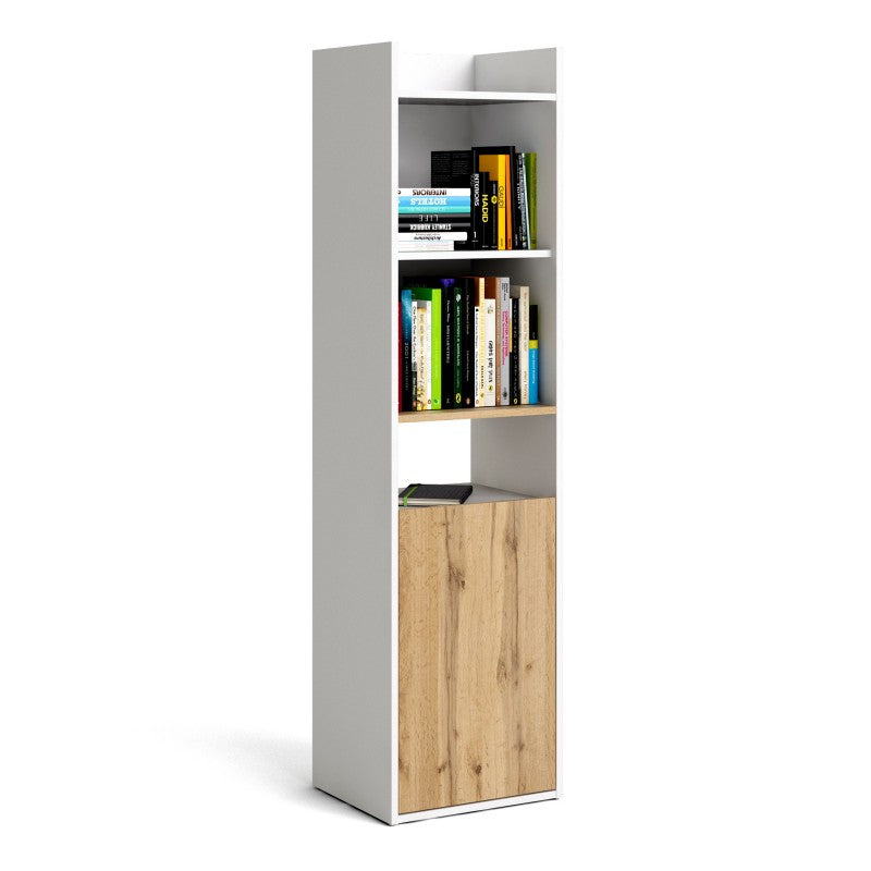 Function Plus Bookcase in White and Wotan light oak