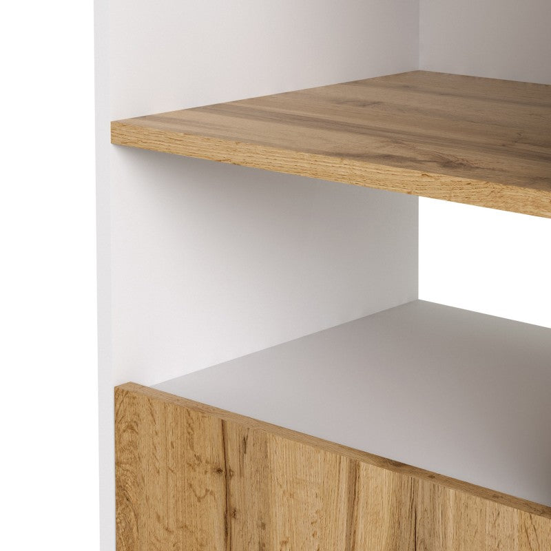 Function Plus Bookcase in White and Wotan light oak