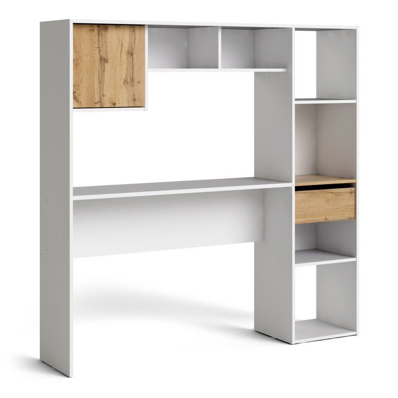 Function Plus Multi Desk in White and Wotan light oak