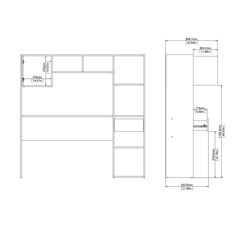 Function Plus Multi Desk in White and Wotan light oak