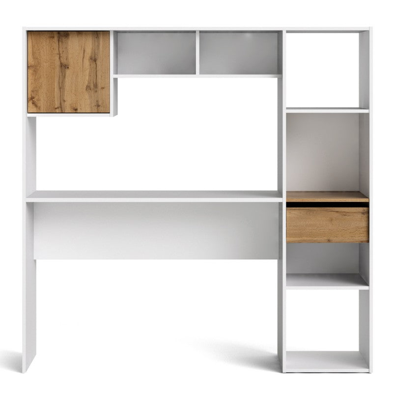 Function Plus Multi Desk in White and Wotan light oak