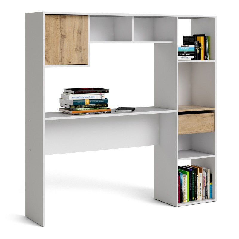 Function Plus Multi Desk in White and Wotan light oak