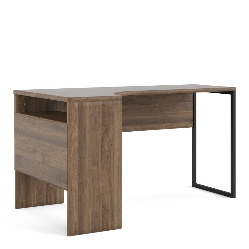 Function Plus Corner Desk 2 Drawers in Walnut