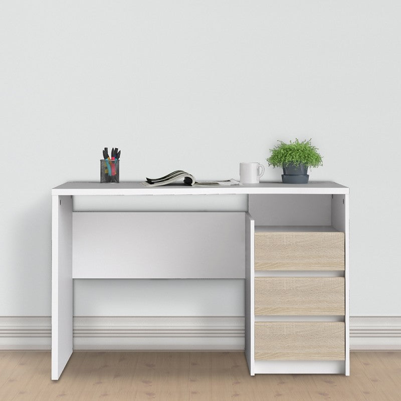 Function Plus Desk 3 drawers White Oak structure