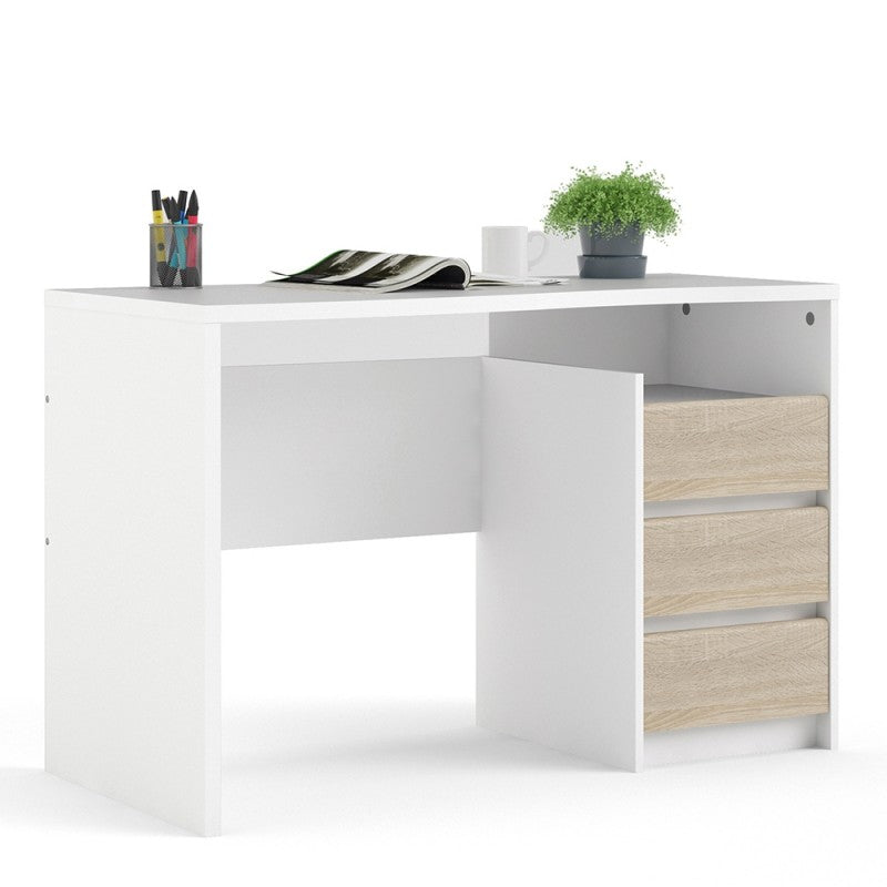 Function Plus Desk 3 drawers White Oak structure