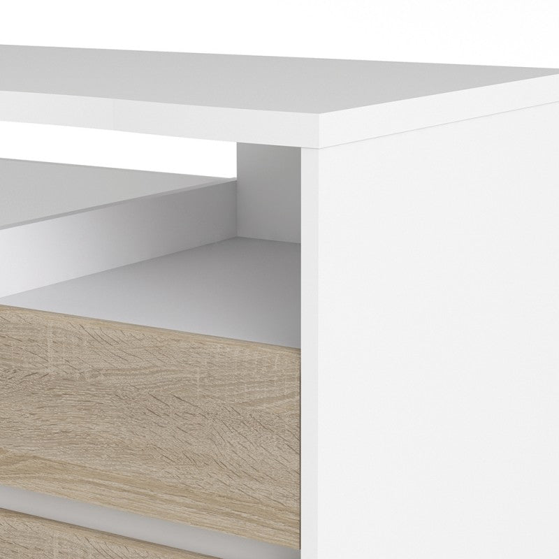 Function Plus Desk 3 drawers White Oak structure