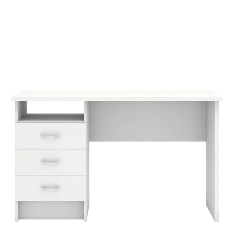 Function Plus Desk 3 Drawers in White