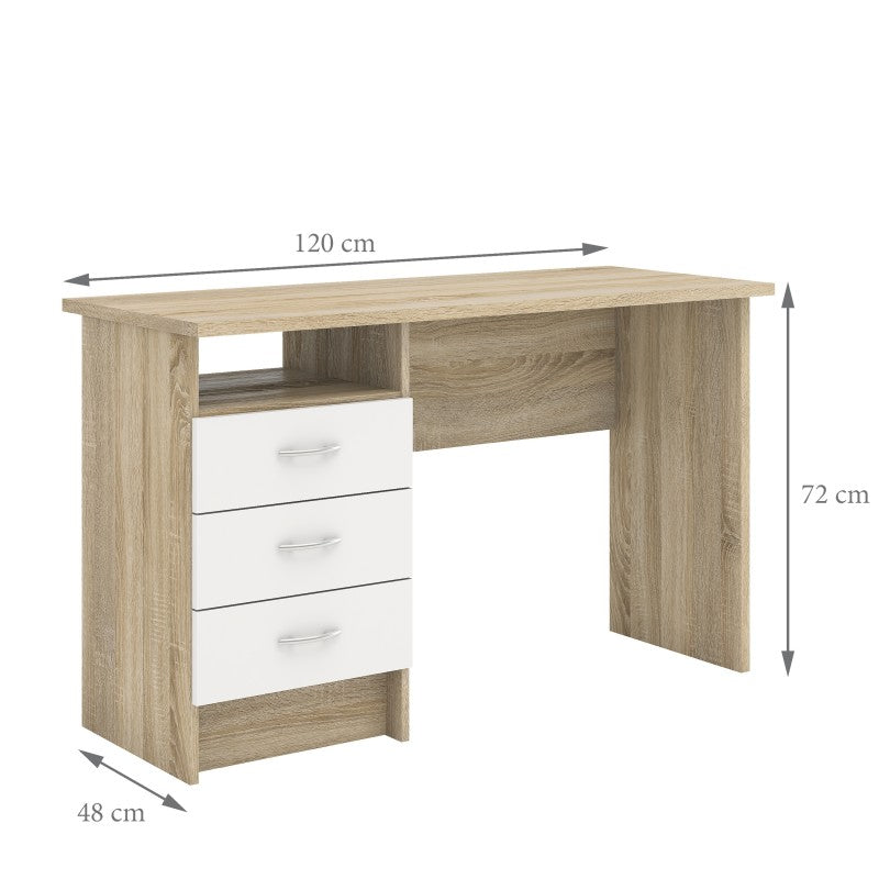 Function Plus Desk 3 Drawers 120cm