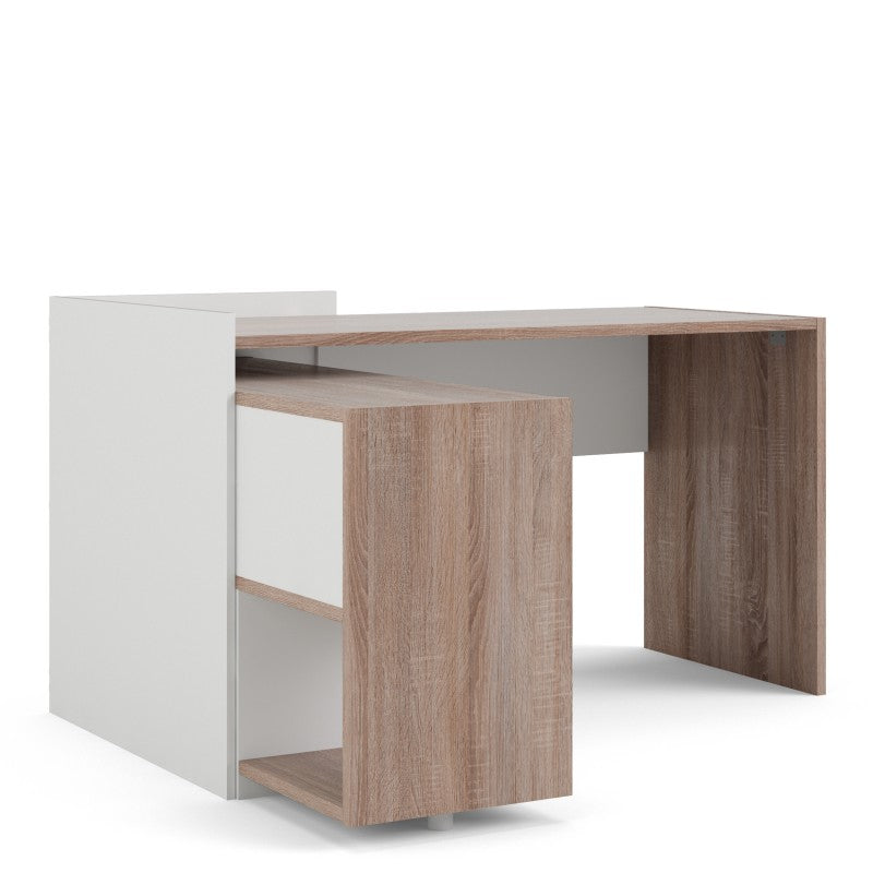 Function Plus Unit Desk with  6 Shelf Bookcase 140x120xh80 cm