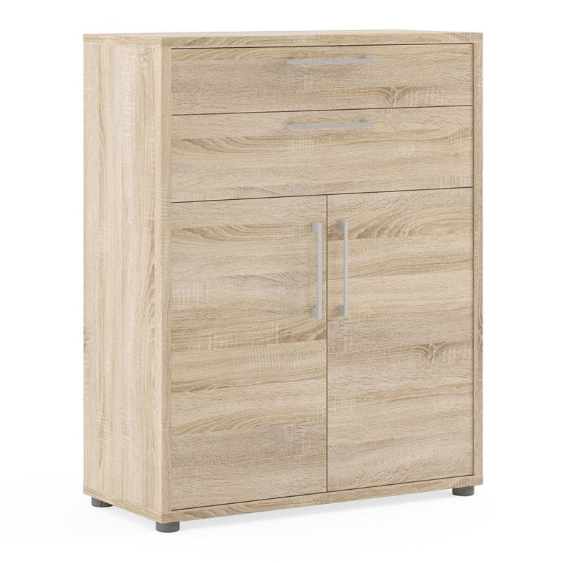 Prima Bookcase 1 Shelve with 2 Drawers and 2 Doors in Oak