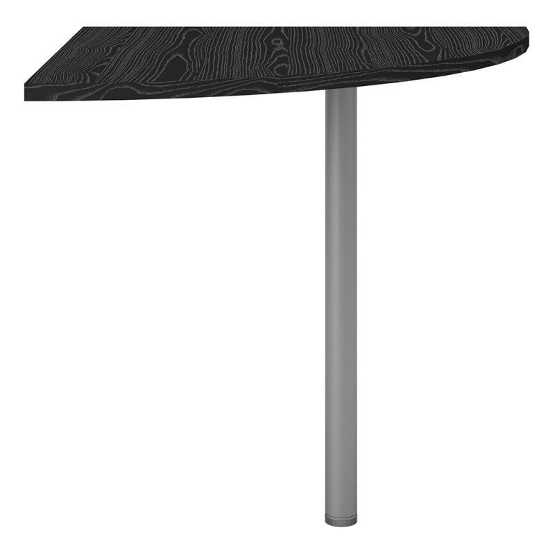 Prima Corner desk top in Black Woodgrain with Silver grey steel legs