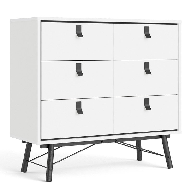 Ry Double chest of drawers 6 drawers Matt White