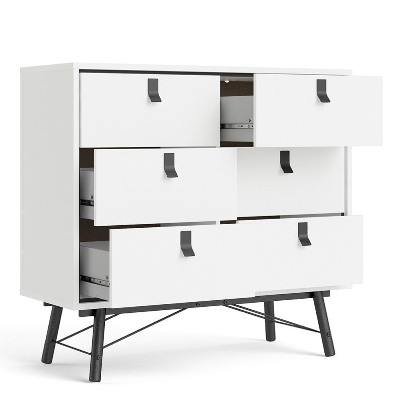 Ry Double chest of drawers 6 drawers Matt White