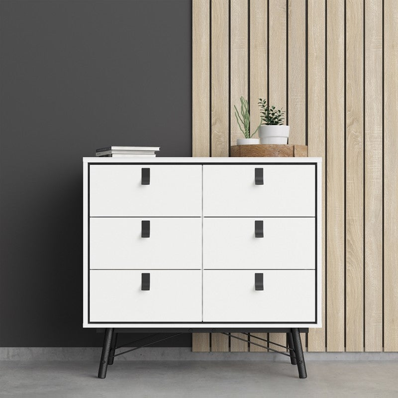 Ry Double chest of drawers 6 drawers Matt White