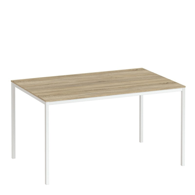 Family Dining table 90,0 x 140,0 x 75,0 cm Oak structure White