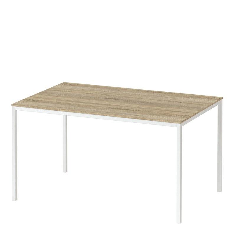 Family Dining table 90,0 x 140,0 x 75,0 cm Oak structure White