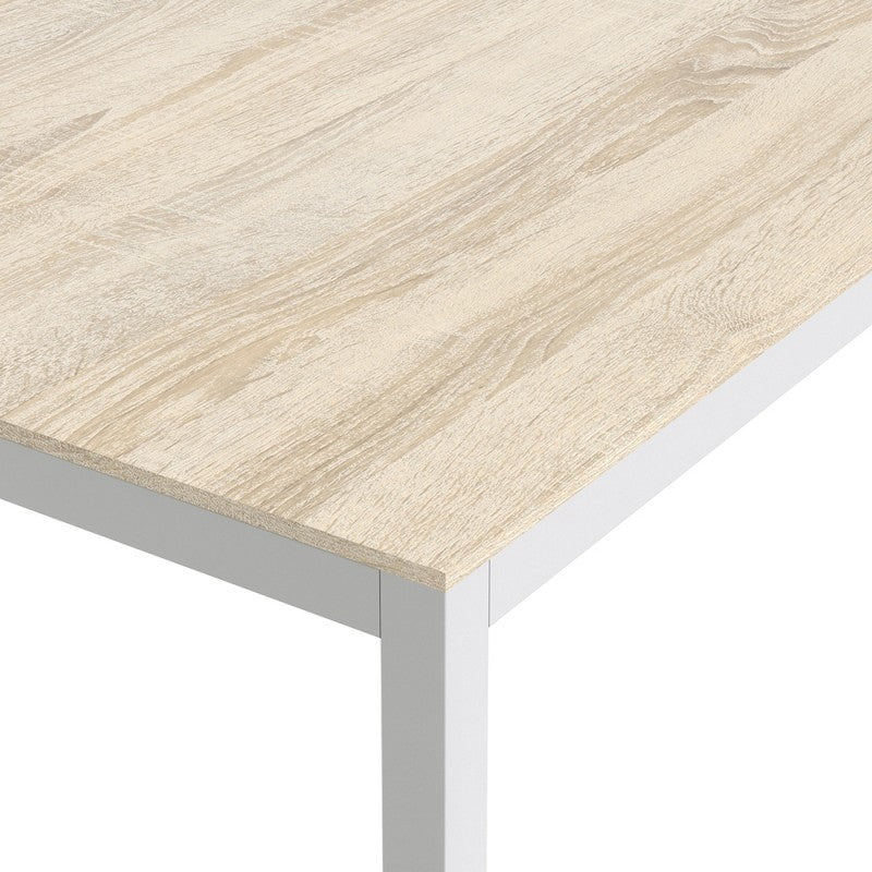 Family Dining table 90,0 x 140,0 x 75,0 cm Oak structure White