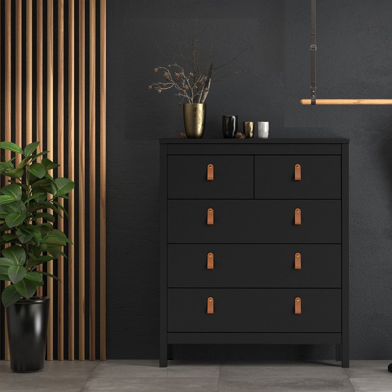 Barcelona Chest 3+2 drawers in Matt Black