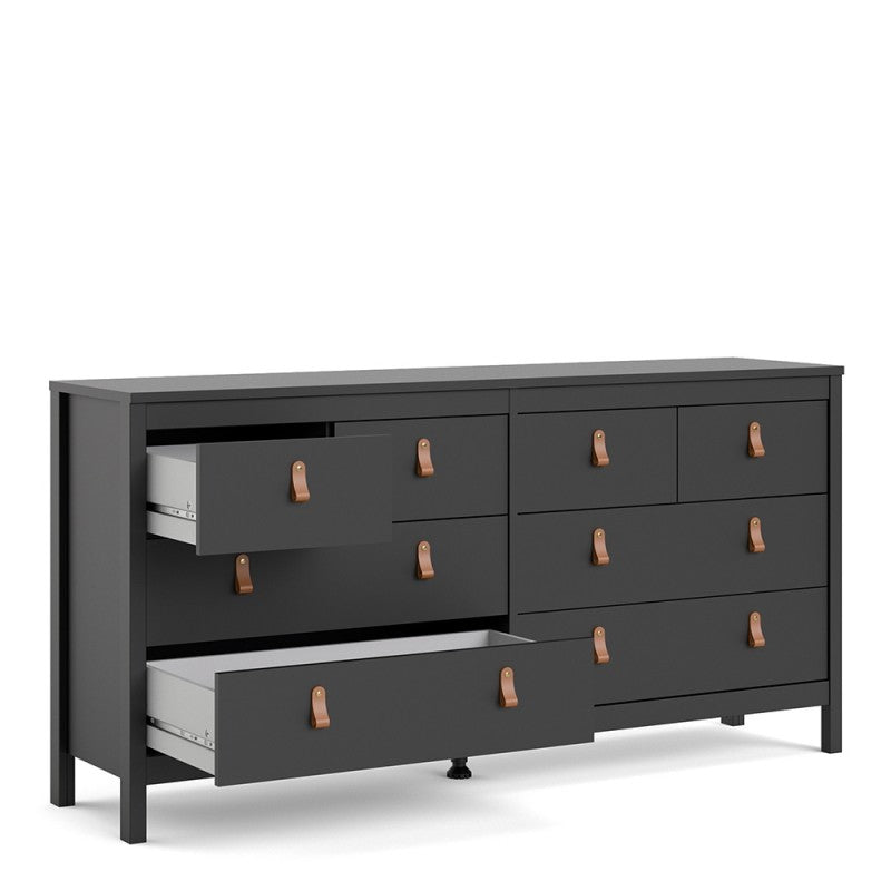 Barcelona Double dresser 4+4 drawers in Matt Black