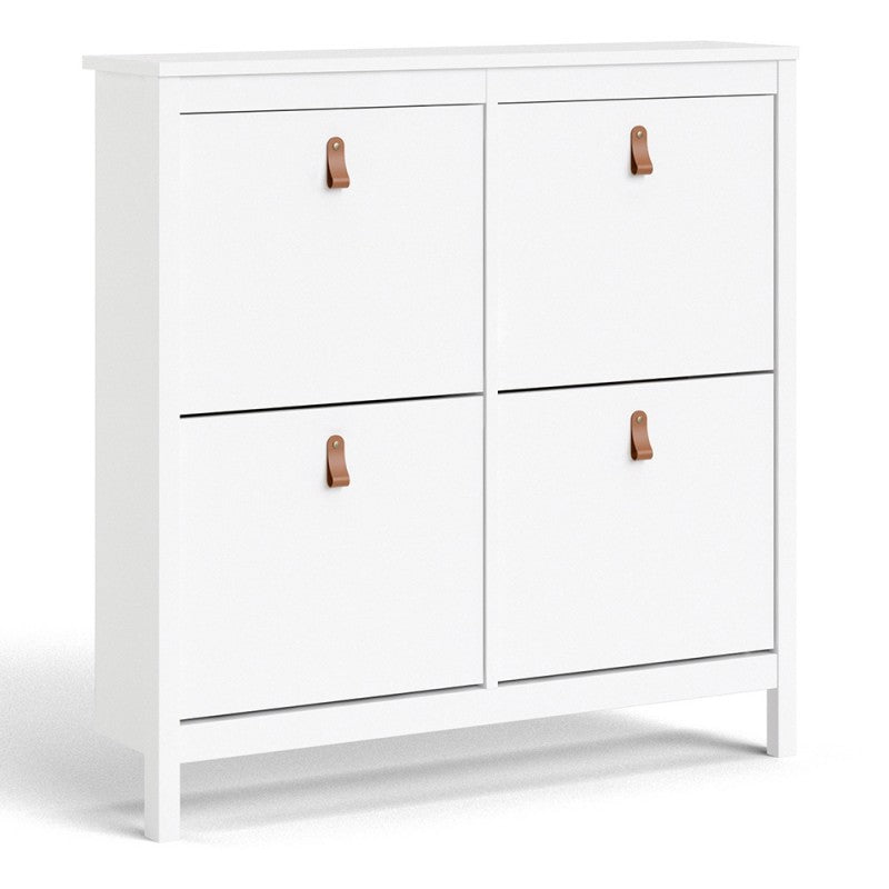 Barcelona Shoe cabinet 4 compartments in White